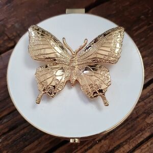 Gold Butterfly White Jewelry Box